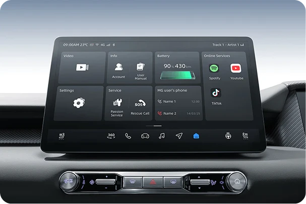 Pantalla central táctil de infoentretenimiento